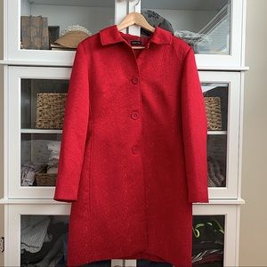 Cute and functional, Fuchsia Button Front Coat.